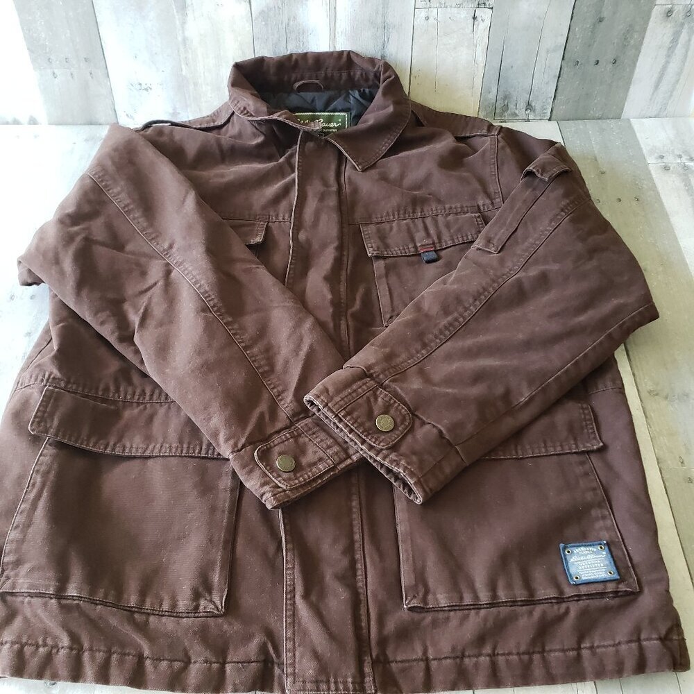 Vintage - Eddie Bauer Prima Loft Insulated Brown Canvas Barn Jacket - Size L